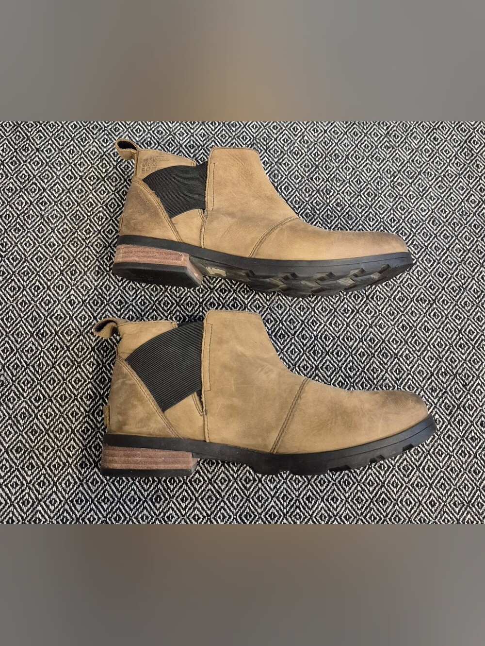 Sorel Women's Emilie Boots , Chelsea Brown Leather Ankle Boots Size 9 - Picture 7 of 9